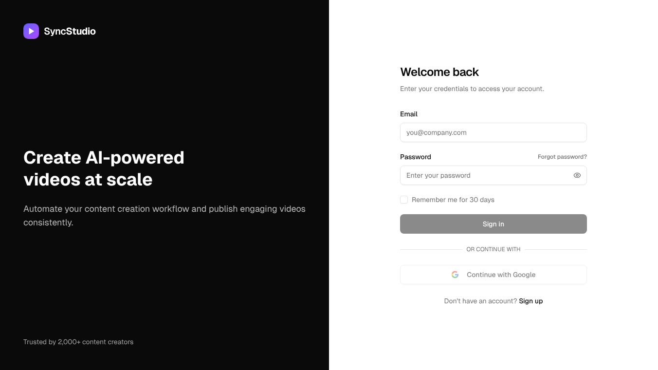 SyncStudio: Faceless Videos, Zero Effort