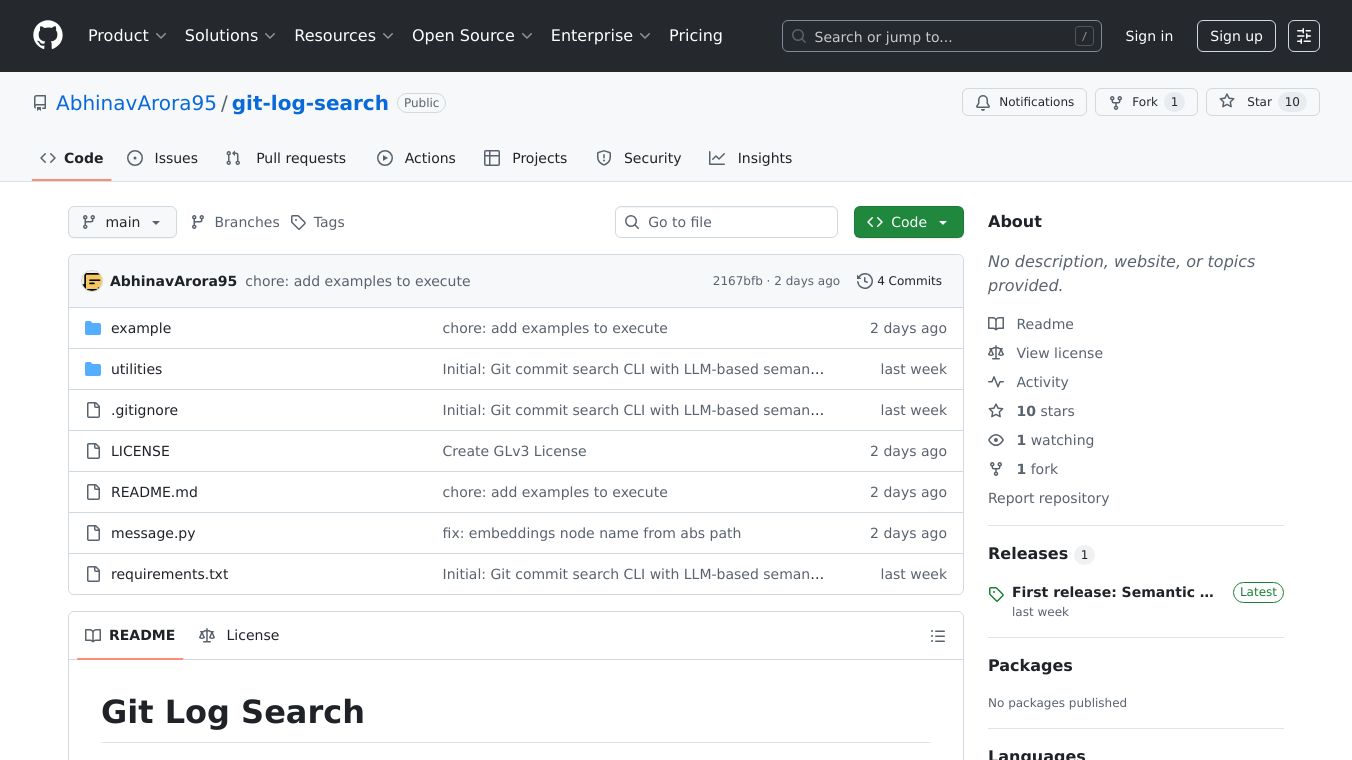 Talk To Your Git Blame - Git Log Search