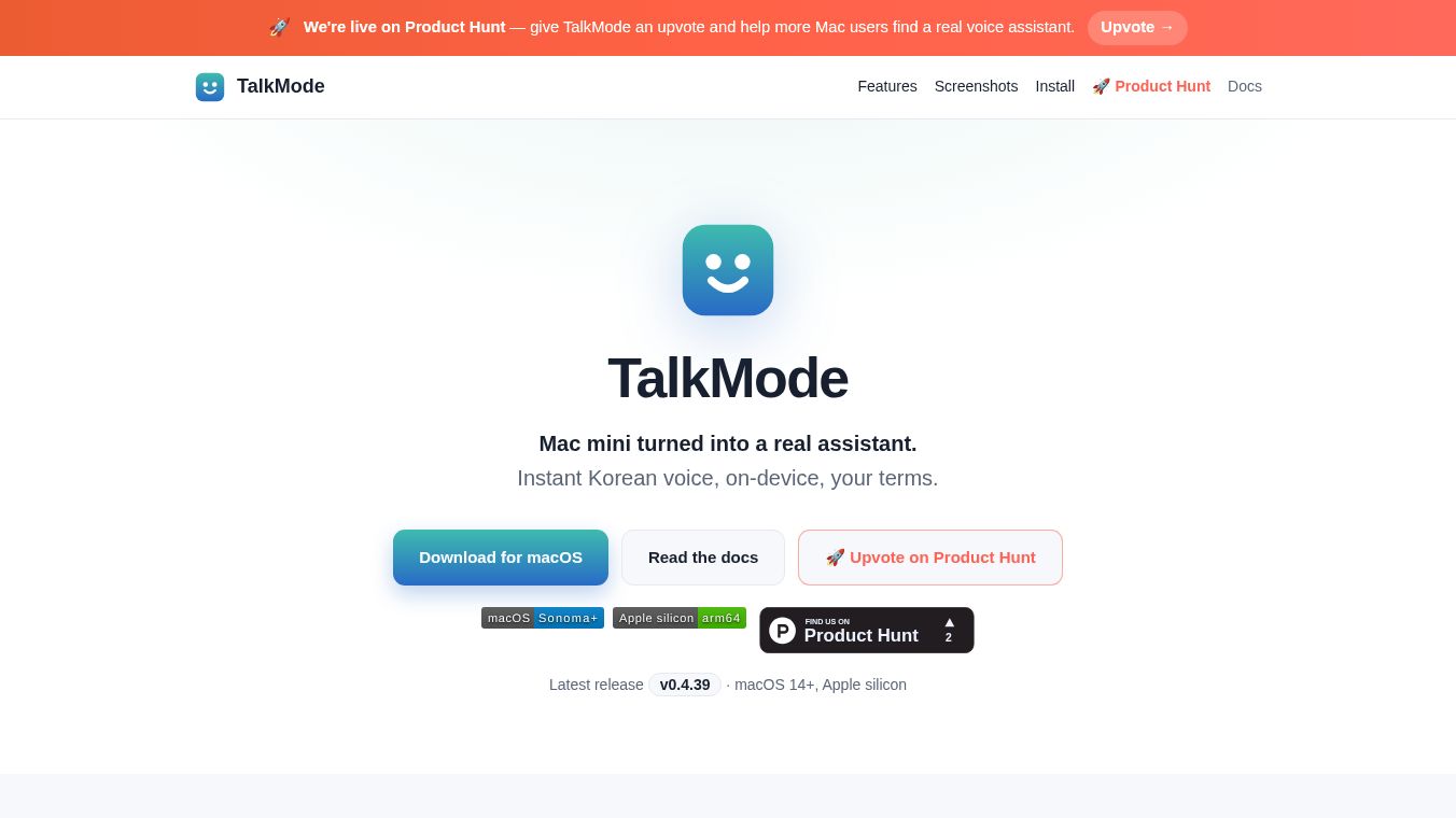 TalkMode — a real assistant on your Mac