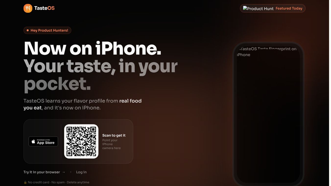 TasteOS for iPhone