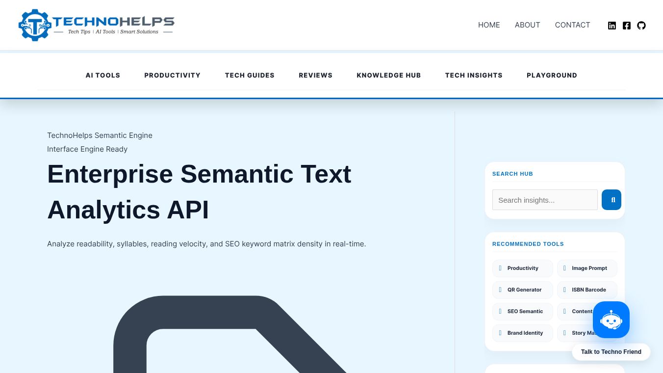 TechnoHelps Semantic Engine I SEO Tool