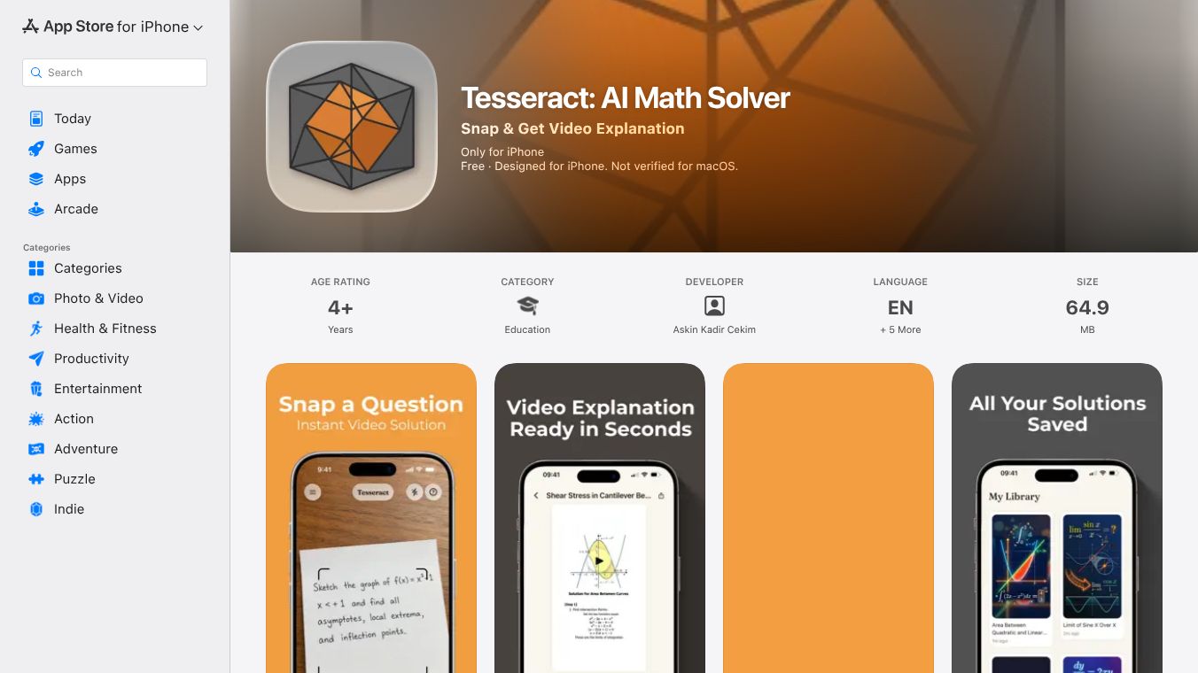 Tesseract: AI Math Solver