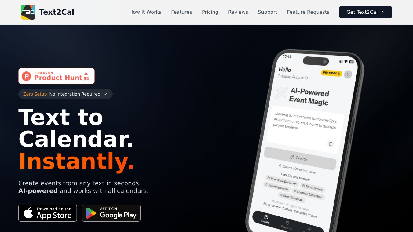 Text2Cal - Your AI Calendar Assistant