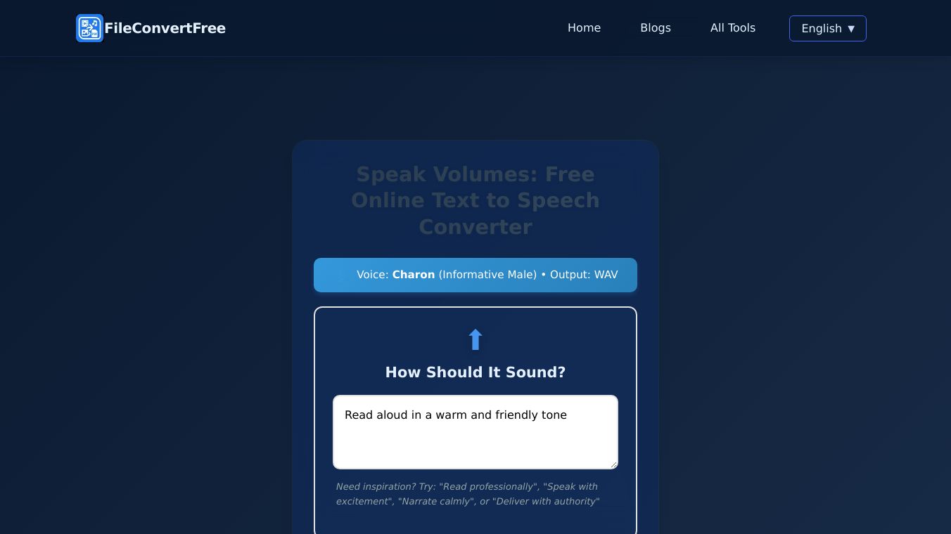Text to Voice by FileConvertFree