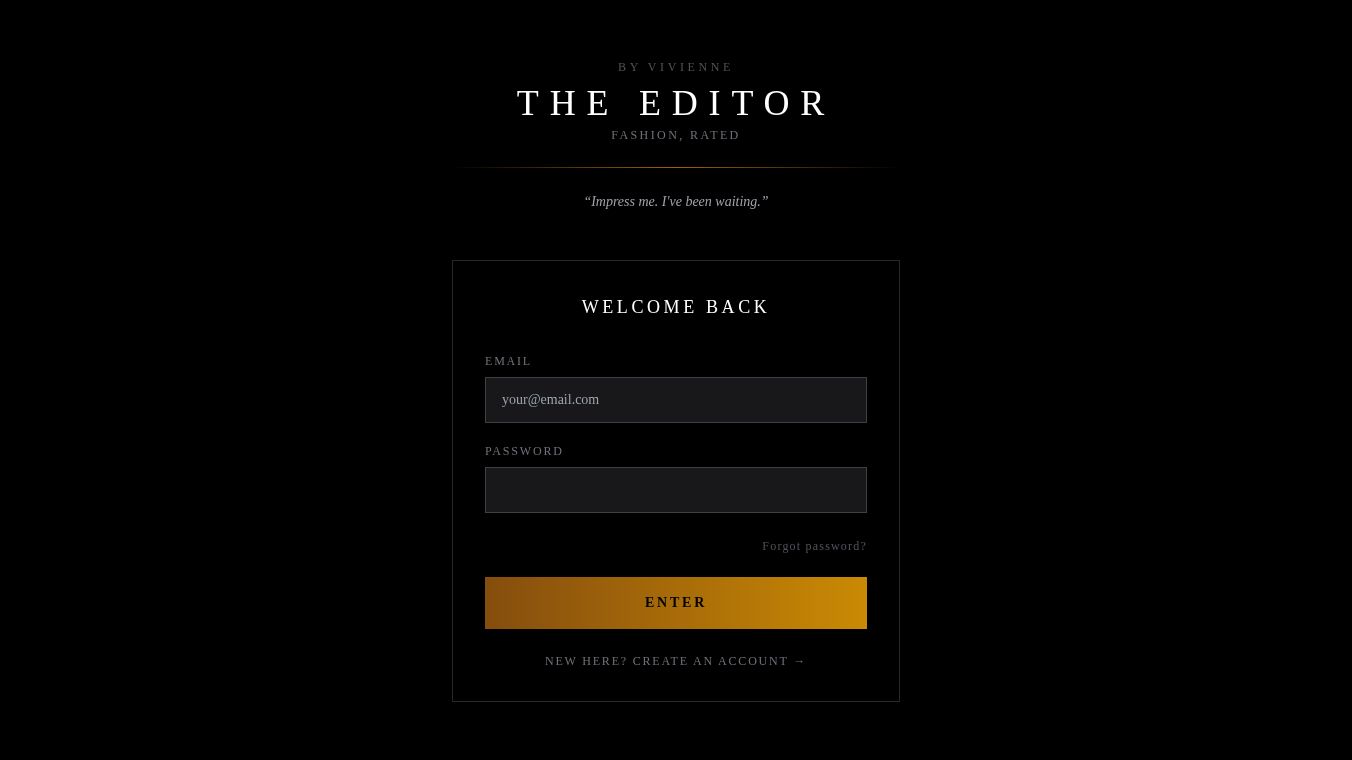The Editor — Fashion Rated by Vivienne