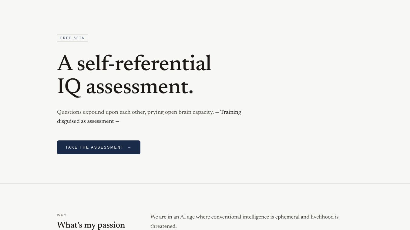 The first metacognitive assessment