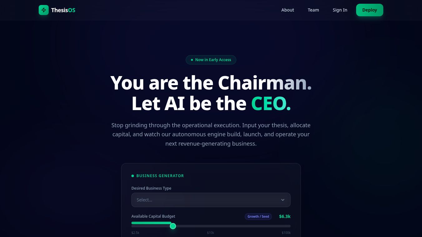 ThesisOS - Your AI-powered CEO