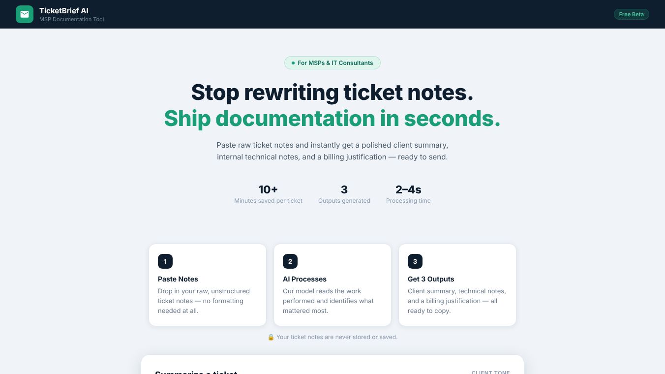 TicketBrief AI