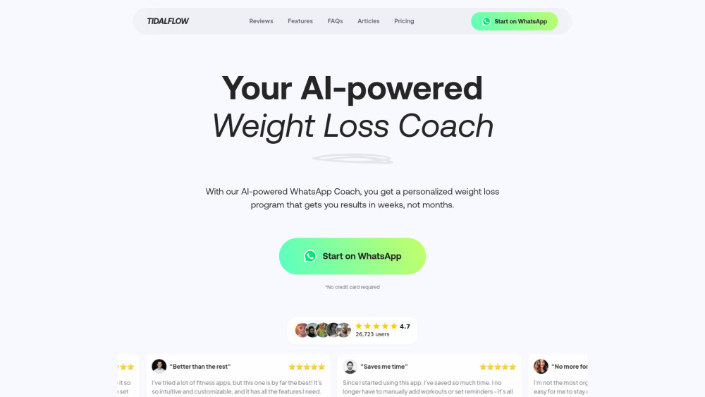 Tidalflow AI Personal Trainer