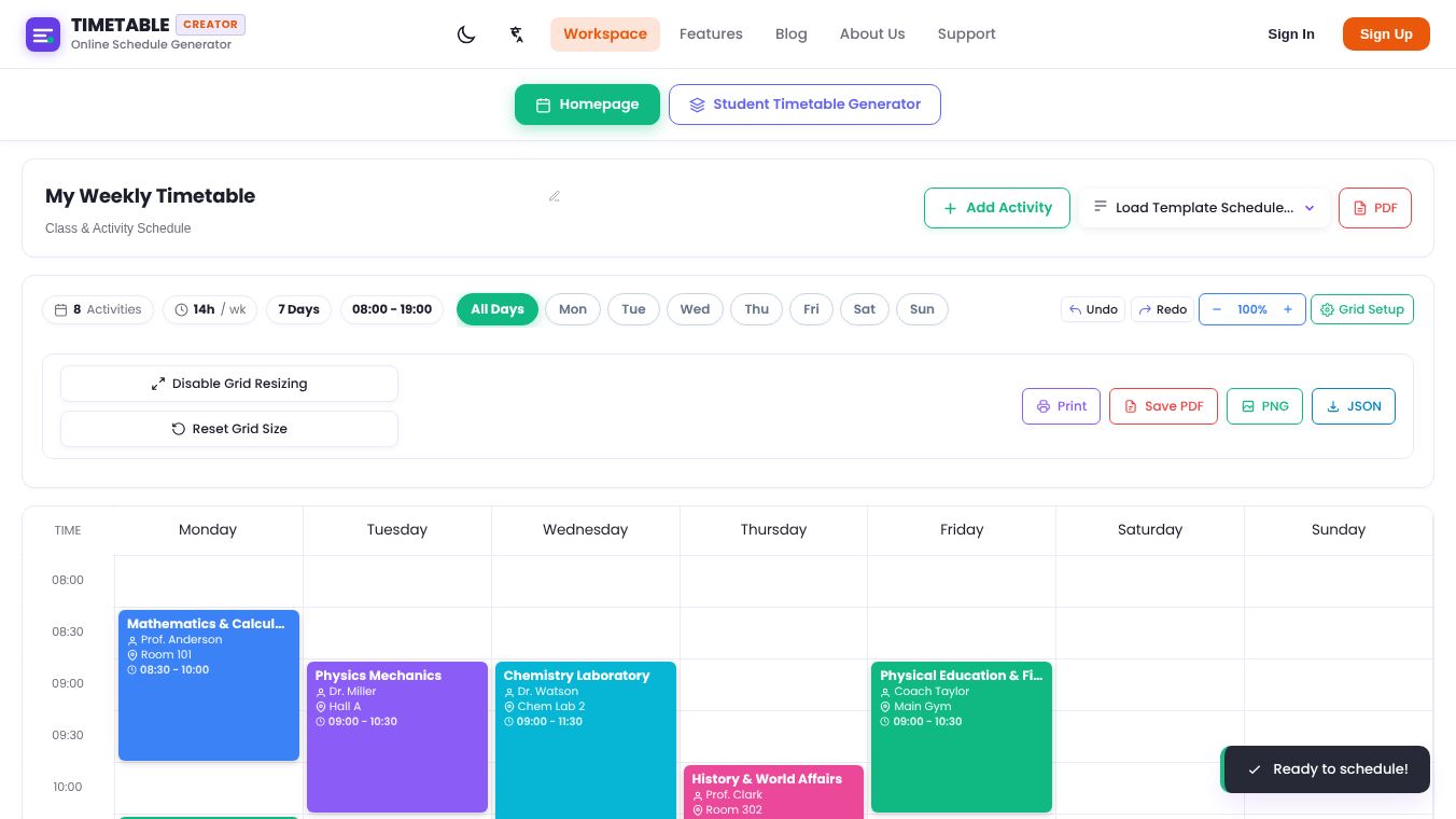 Timetable Creator