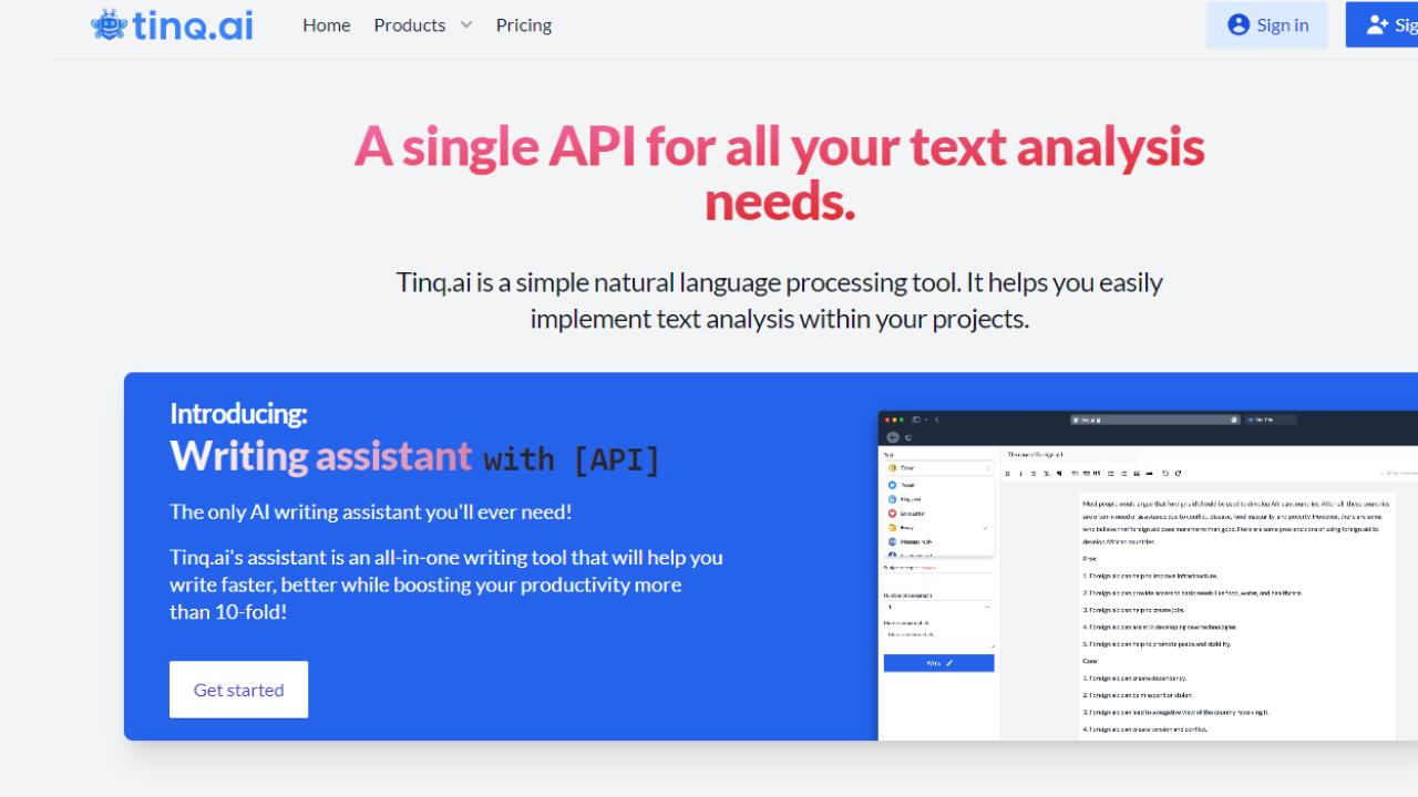 Tinq.Ai - NLP API