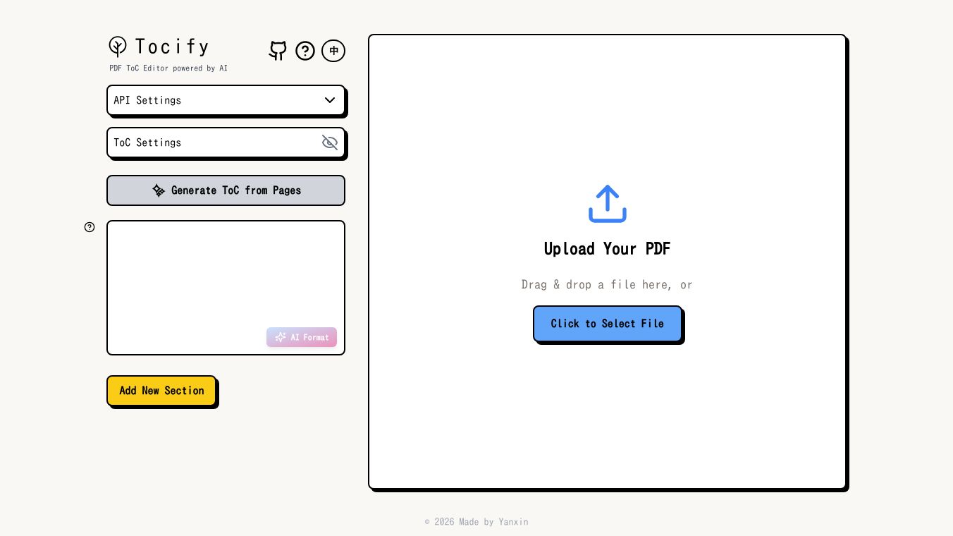 Tocify · Edit PDF bookmarks free online