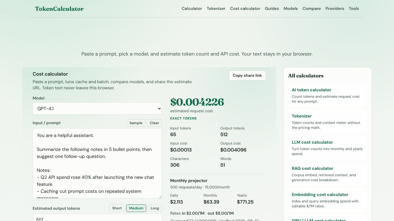 TokenCalculatorAi