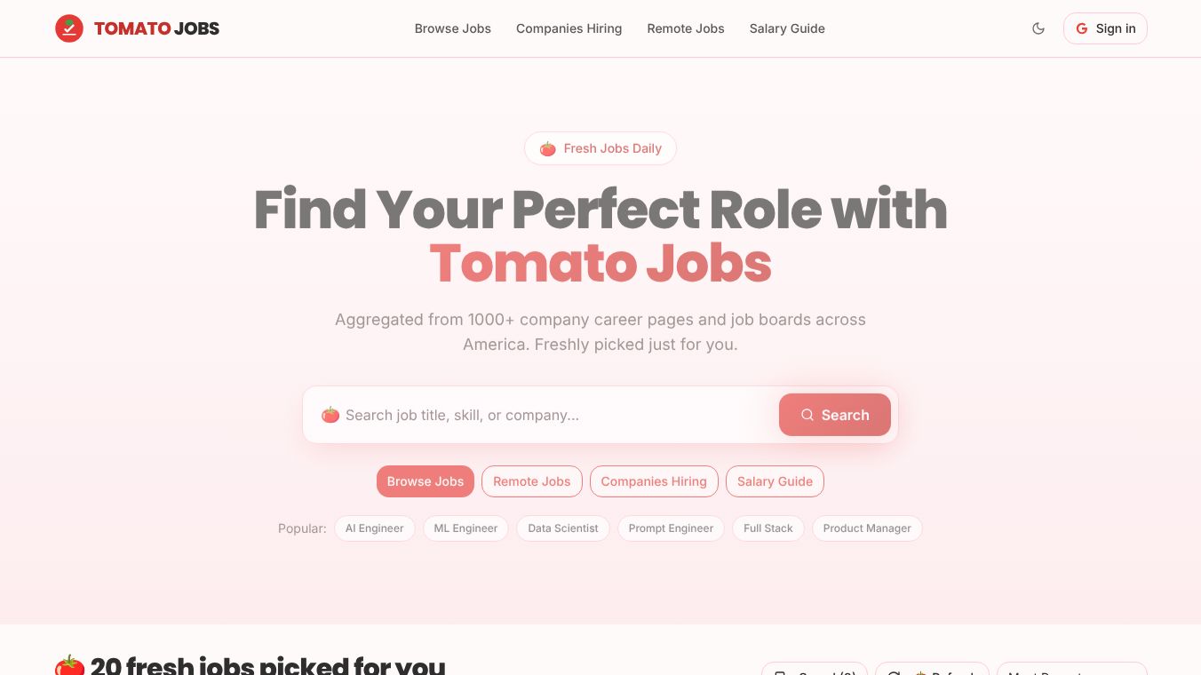 TOMATO JOBS - powered by ai