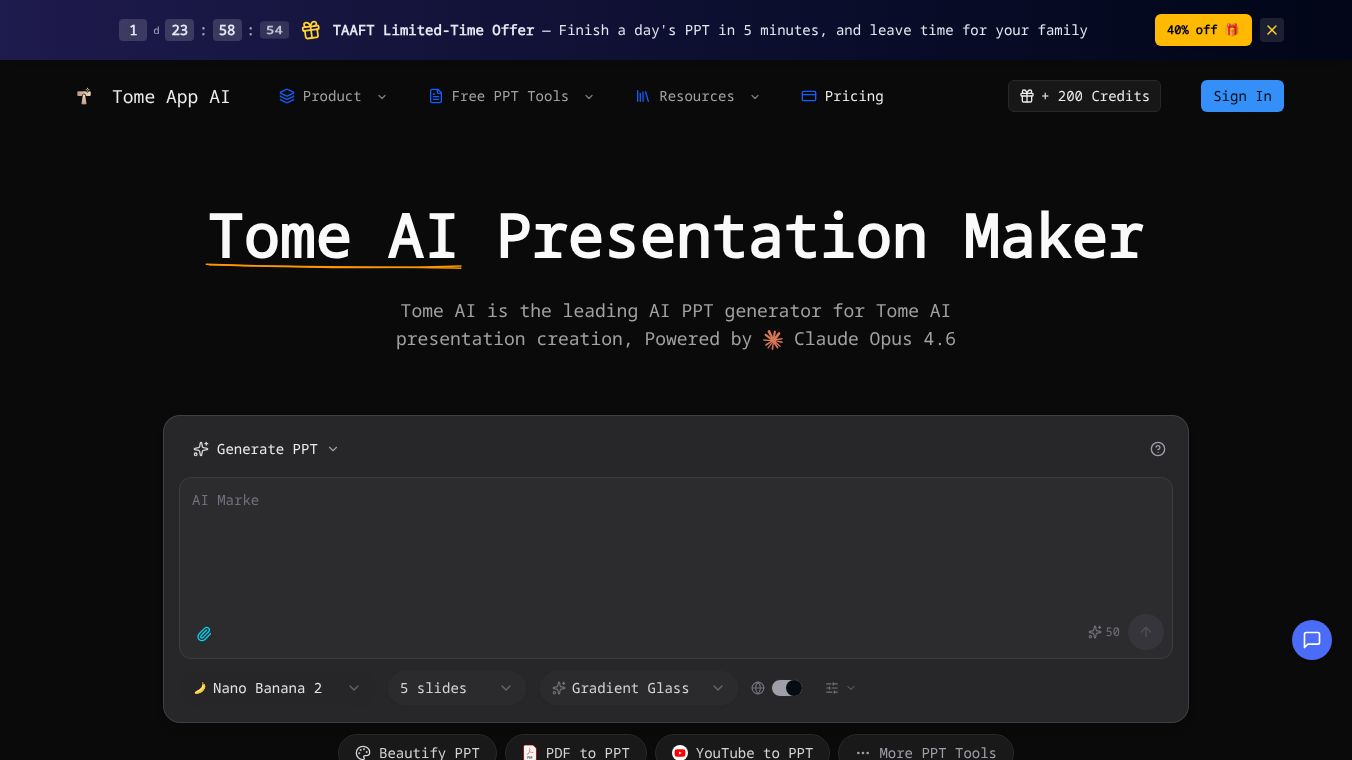 Tome AI Presentation Maker