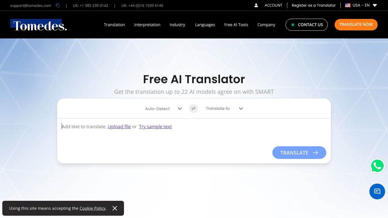 Tomedes AI Translator