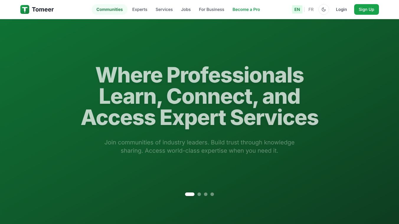 Tomeer - Communities and Marketplace