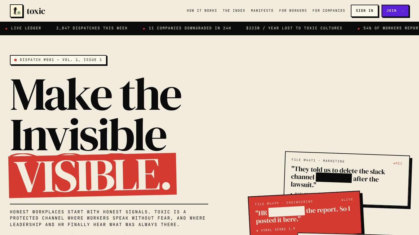TOXIC — Make the Invisible Visible