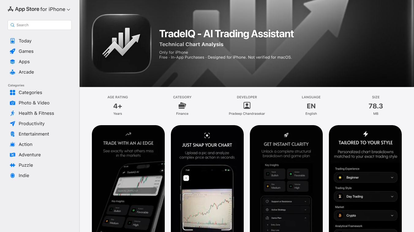 TradeIQ - AI Trading Assistant App