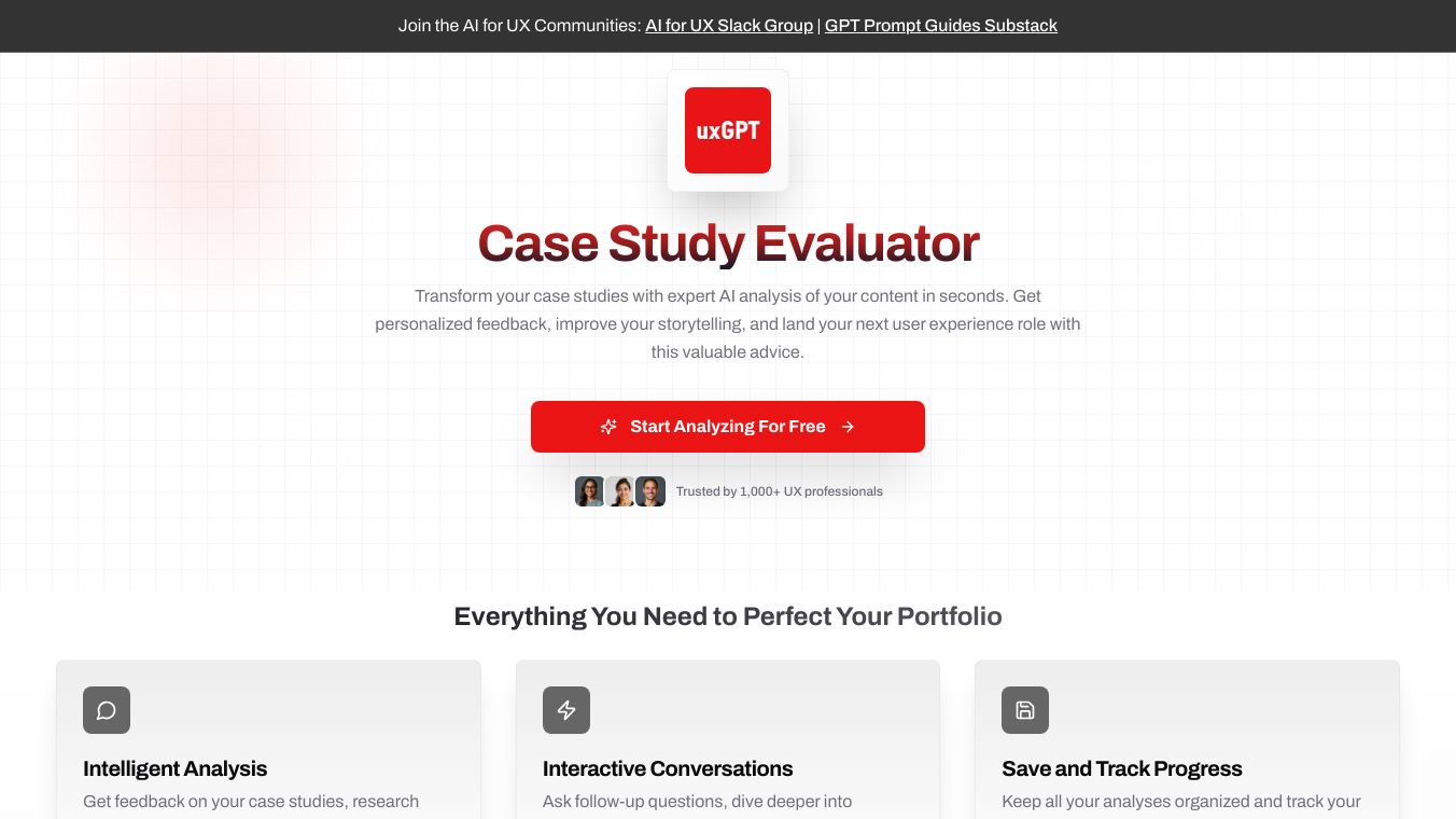 Transform UX case studies with expert analysis in seconds.