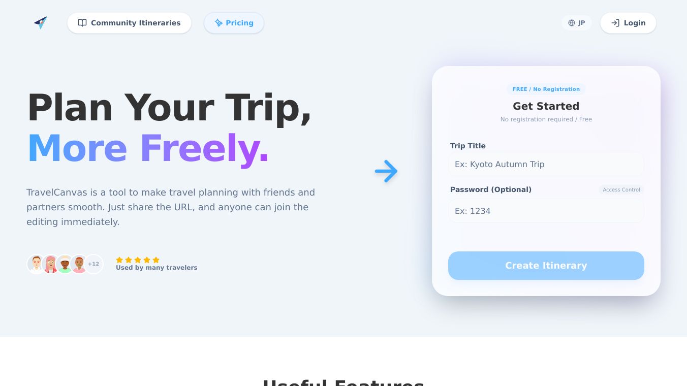TravelCanvas - AI travel planner
