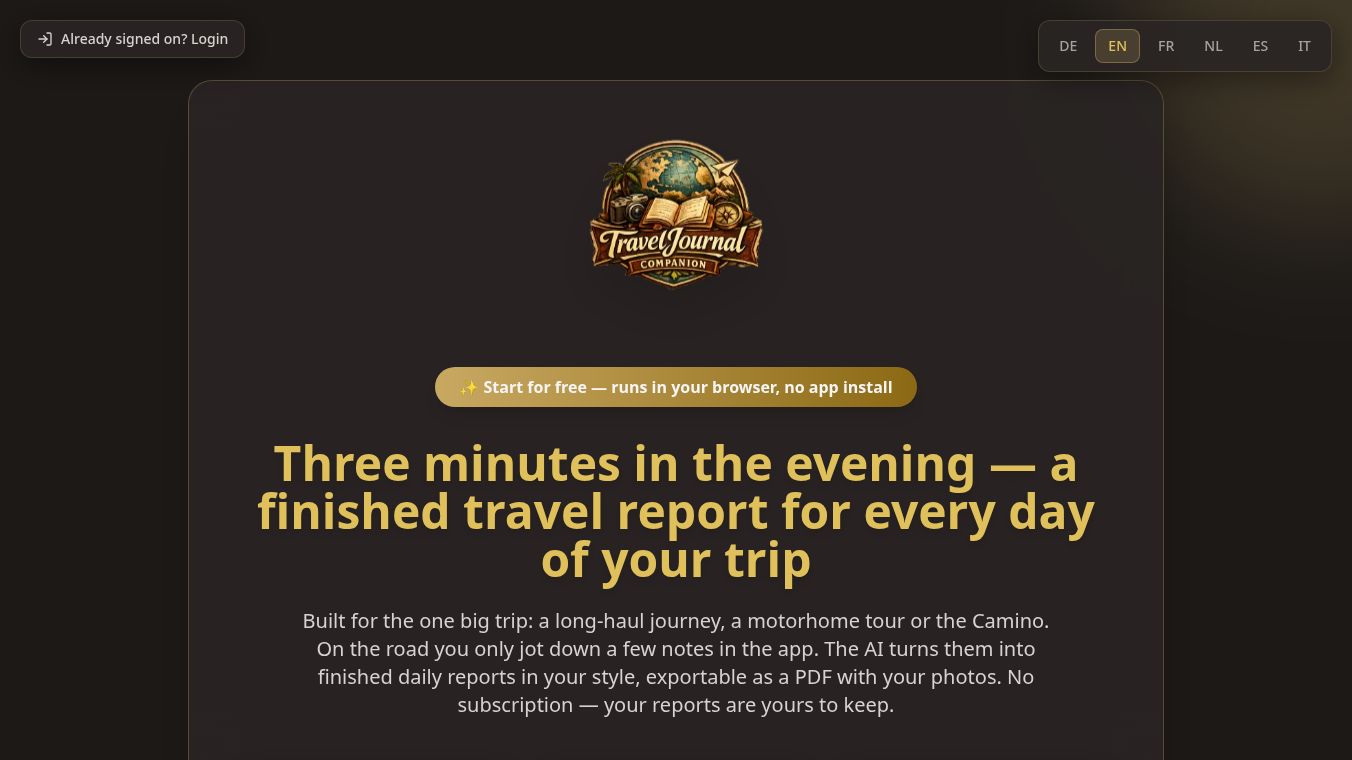 TravelJournal Companion