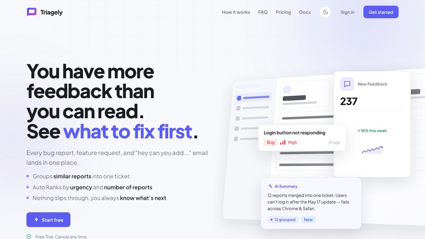Triagely - Make sense of your feedback