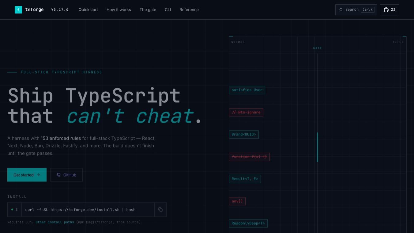 tsforge - full stack typescript harness