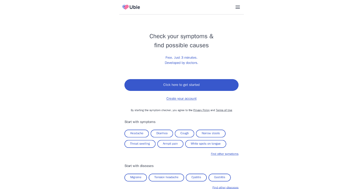 Ubie AI Symptom Checker