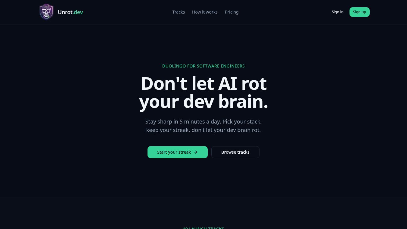 Unrot.dev - Duolingo for devs
