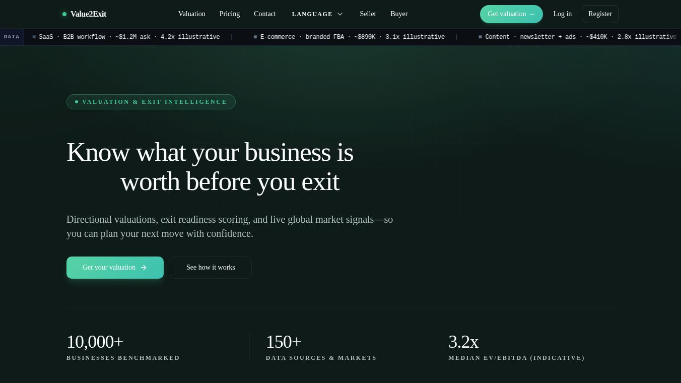 Value2Exit — Valuation & Exit Readiness