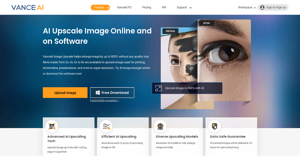 VanceAI Image Upscaler
