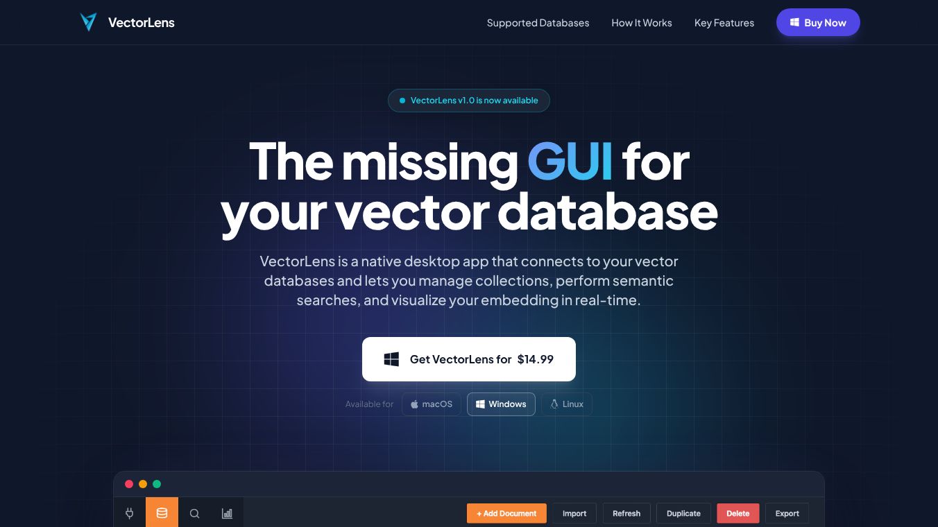 VectorLens — The Vector Database GUI