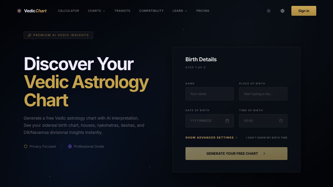 Vedic Astrology Chart