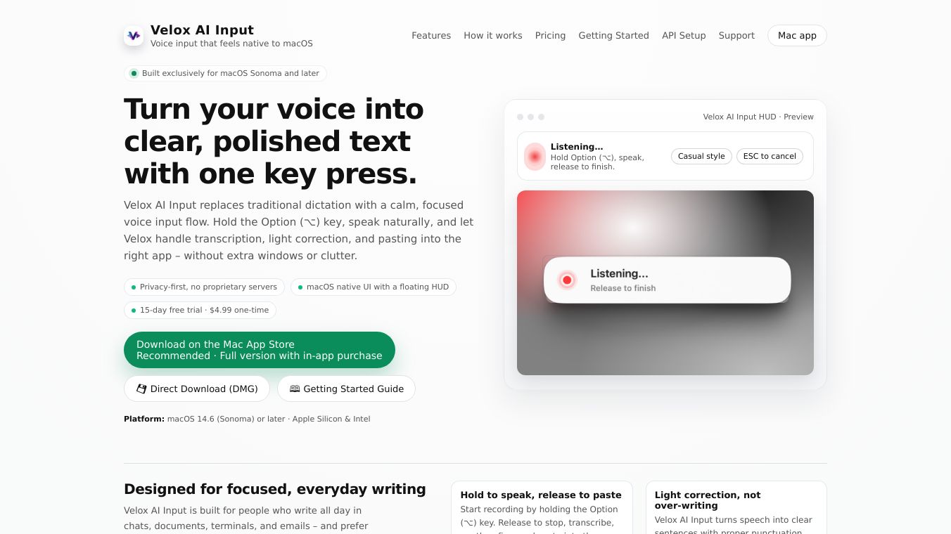 Velox - AI voice input