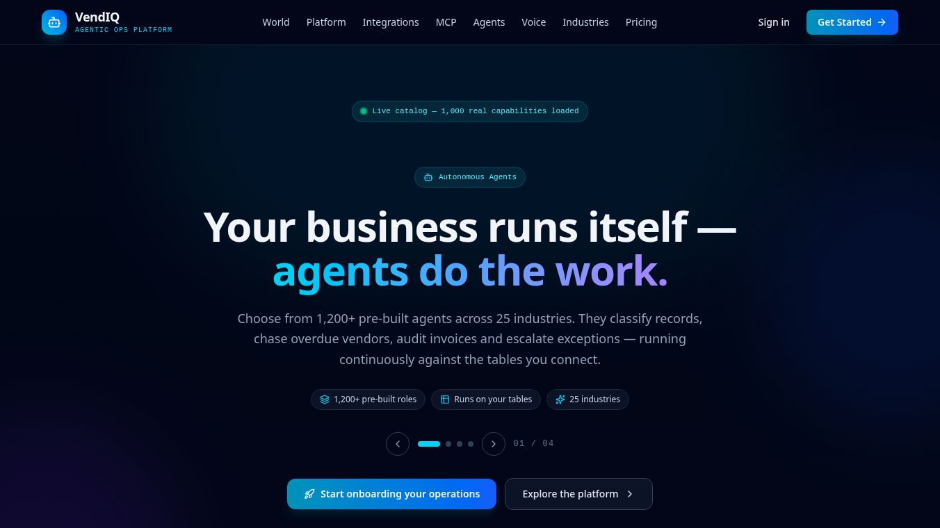 VendIQ · Agentic Ops Platform