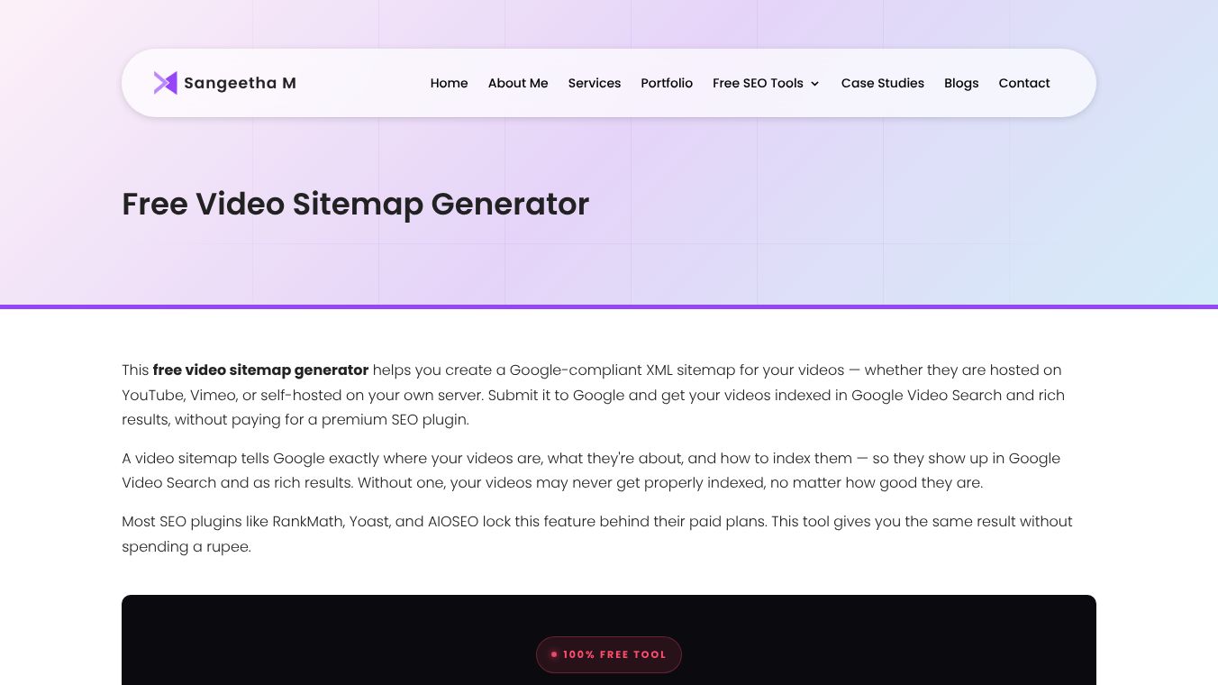 Video Sitemap Generator