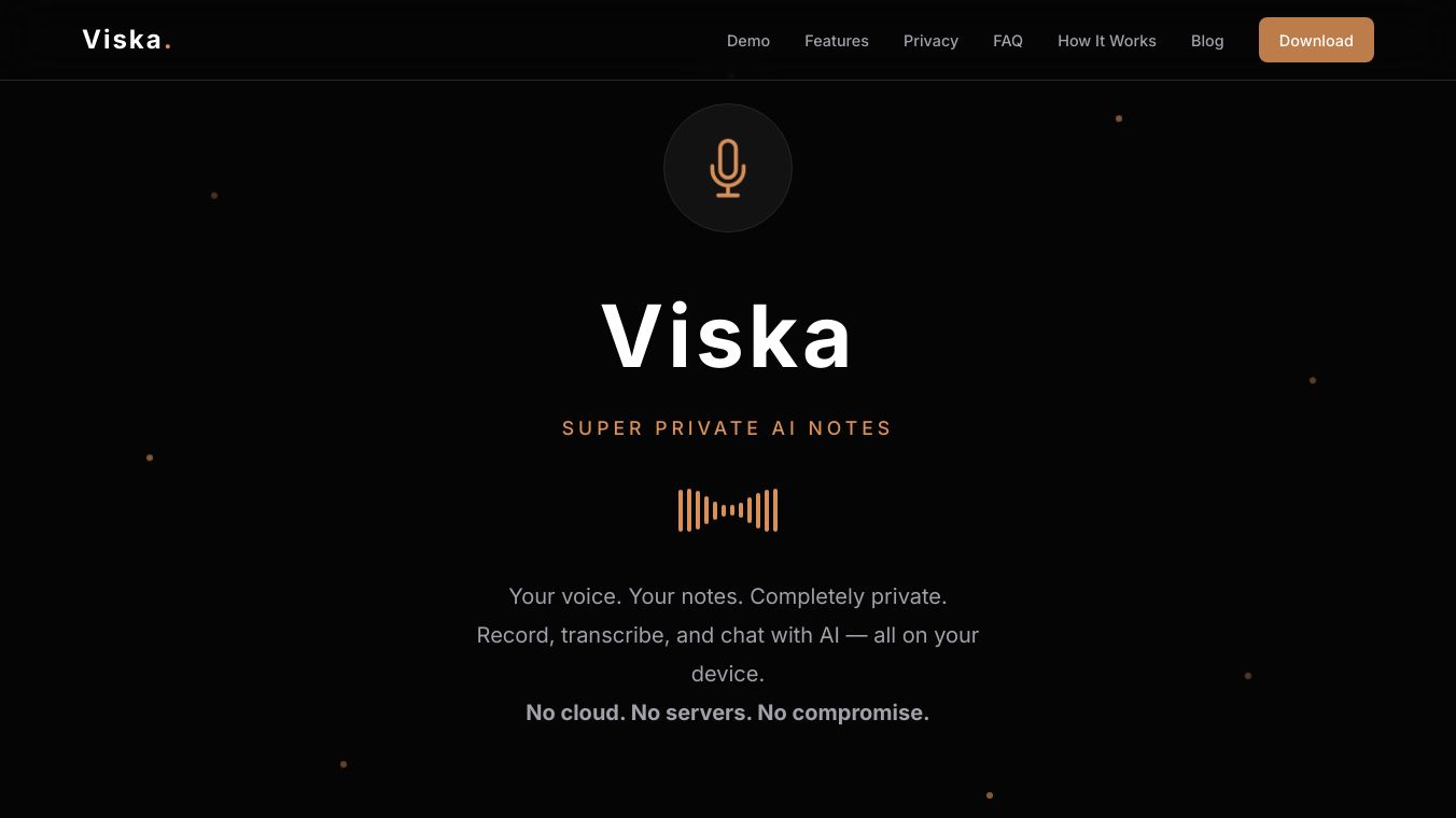Viska: Private AI Meeting Notes
