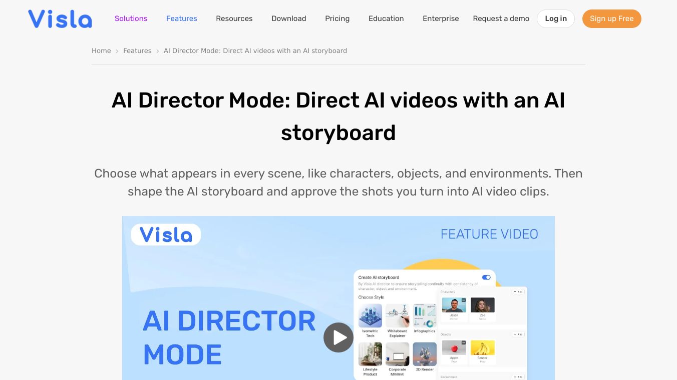 Visla AI Director Mode