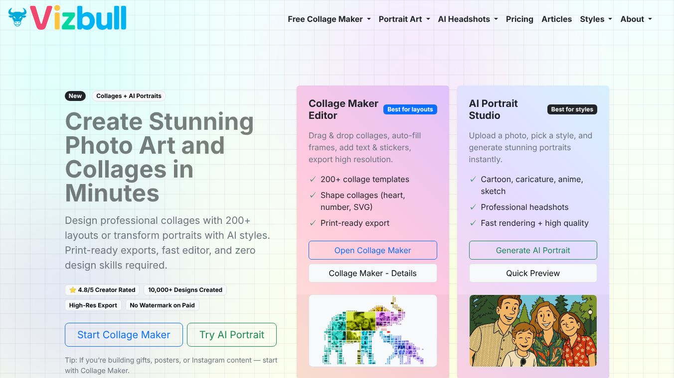 Vizbull AI Headshot Generator