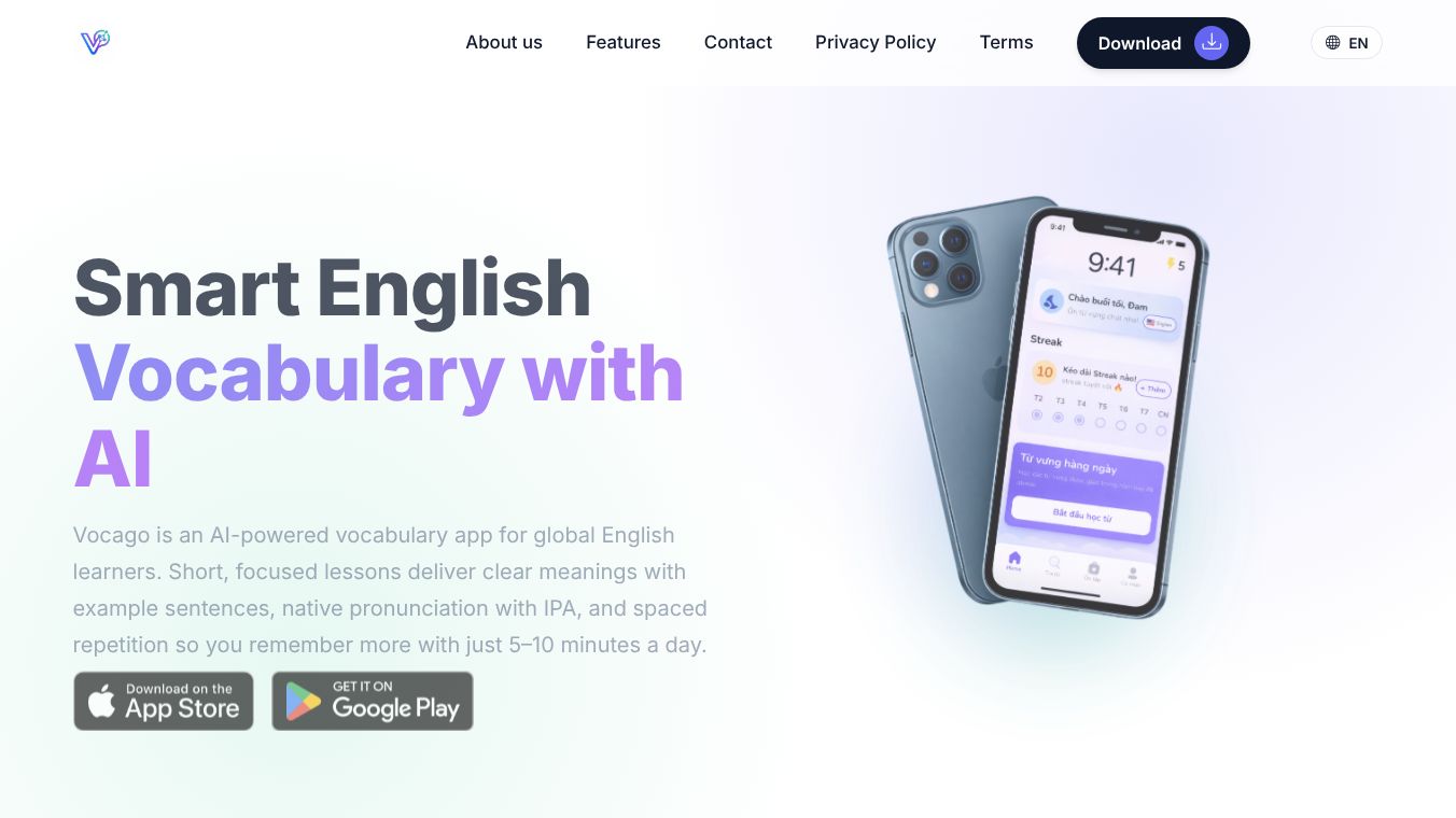 Vocago - AI Dictionary & Flashcards