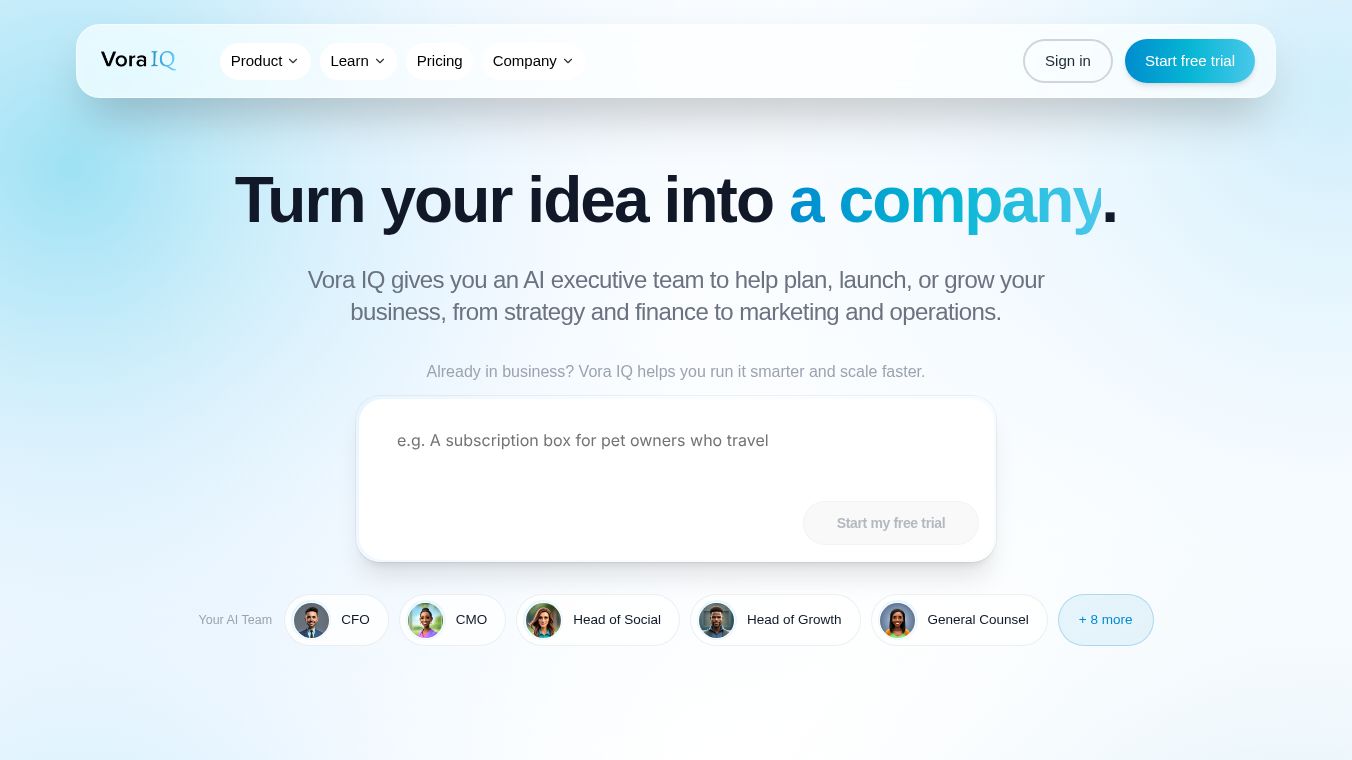 Vora IQ - StartupOS for Founders