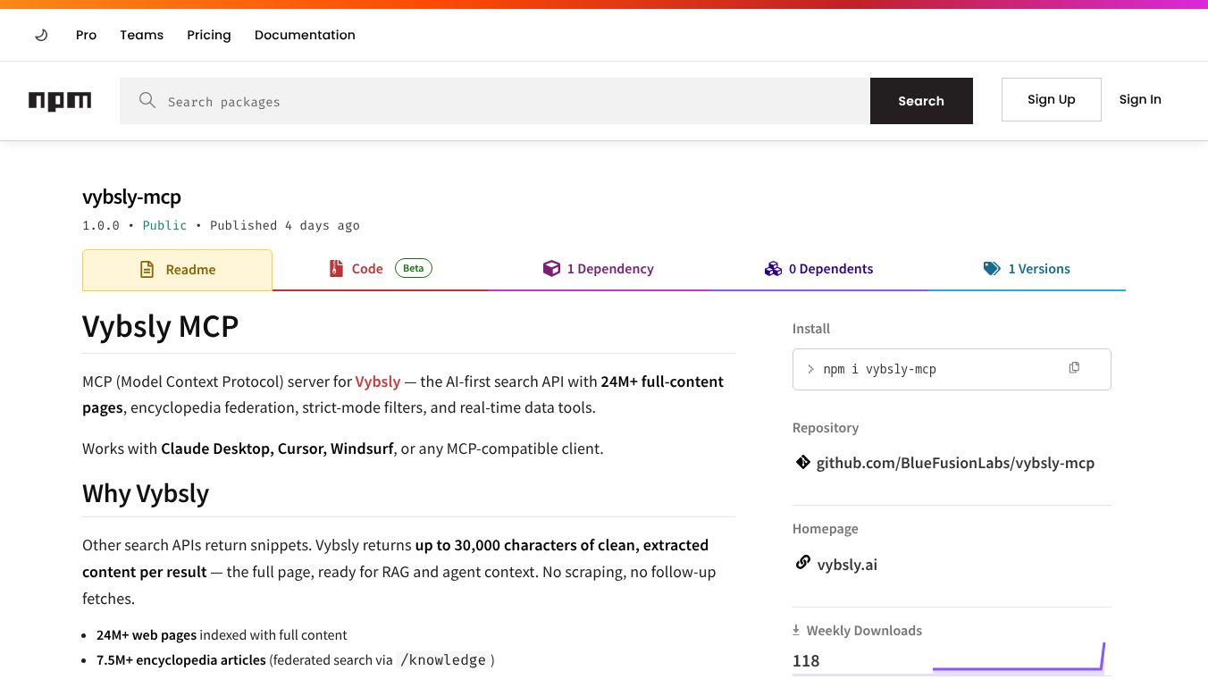 Vybsly Ai Search API