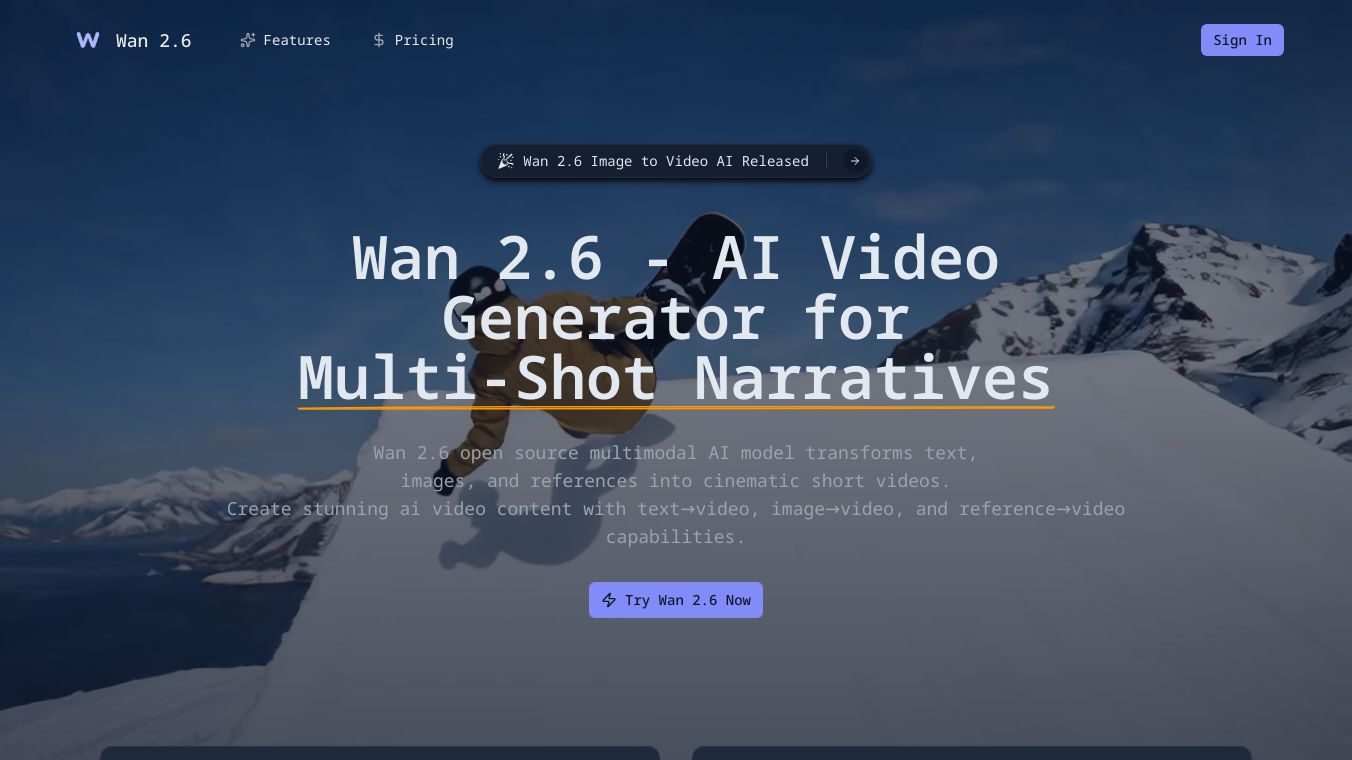 Wan 2.6 AI Video Generator