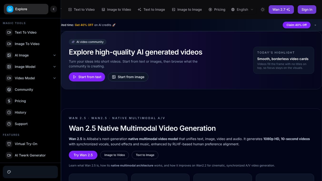 WanAI Video Generator image to Video