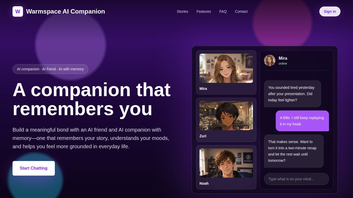 Warmspace AI Companion