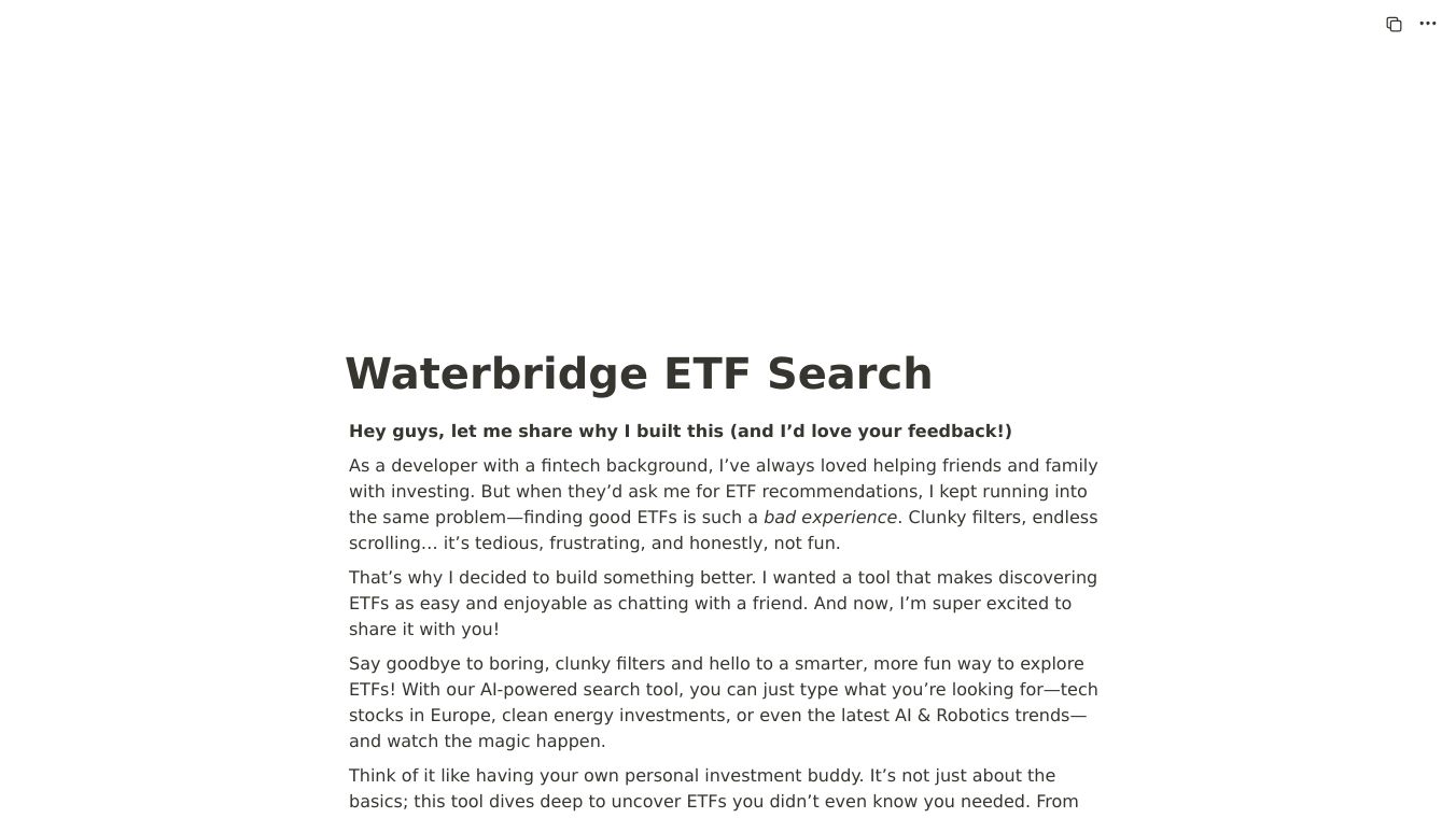 Waterbridge ETF Search