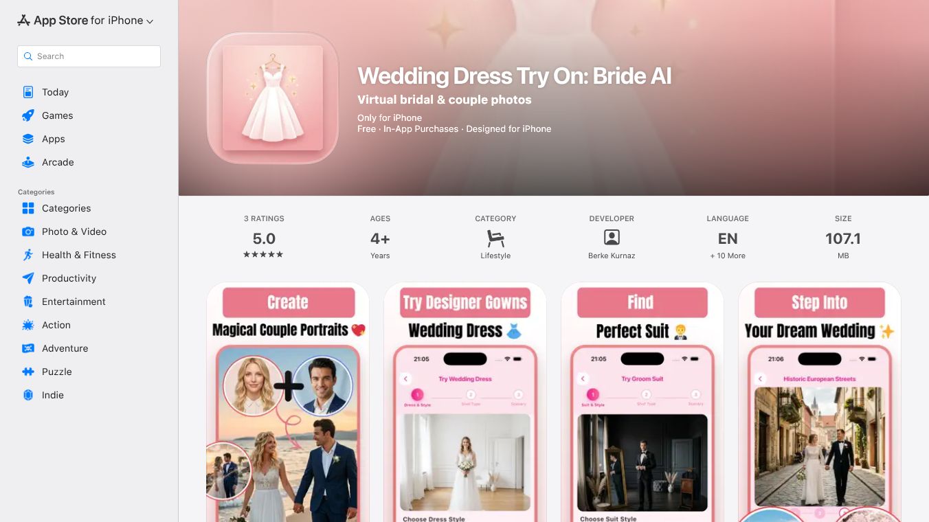 Wedding Dress Try On: Bride AI