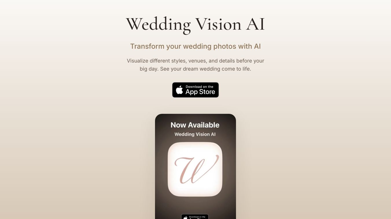 Wedding Vision AI for iPhone