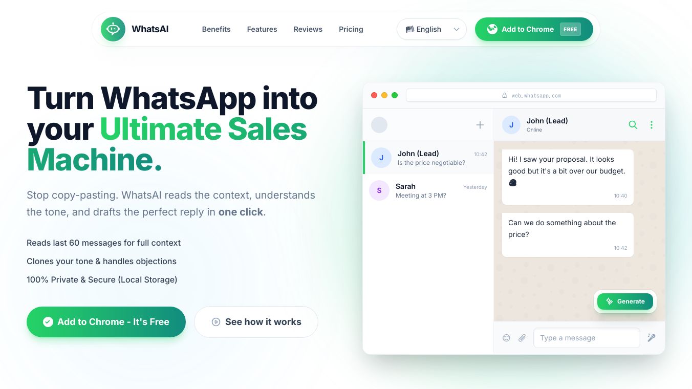 WhatsAi - WhatsApp AI writting assistant